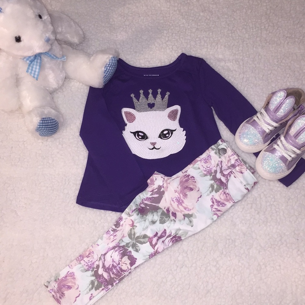 Matching set top and pants sparkles ✨ purple